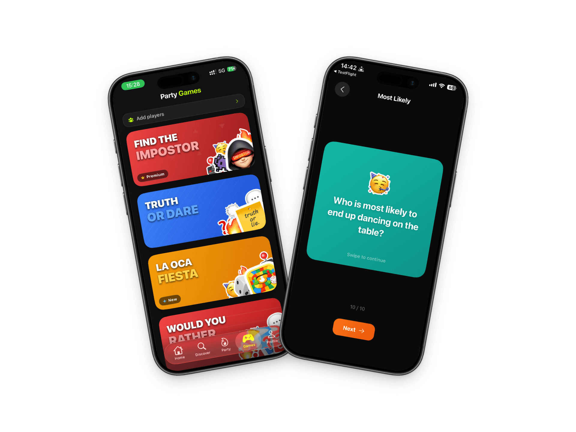 PartyUp! — games 1