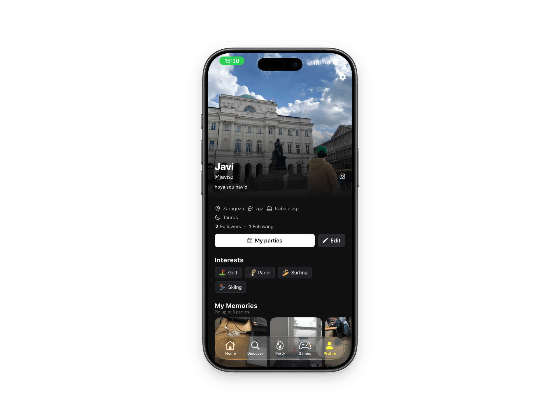 PartyUp! — profile 1