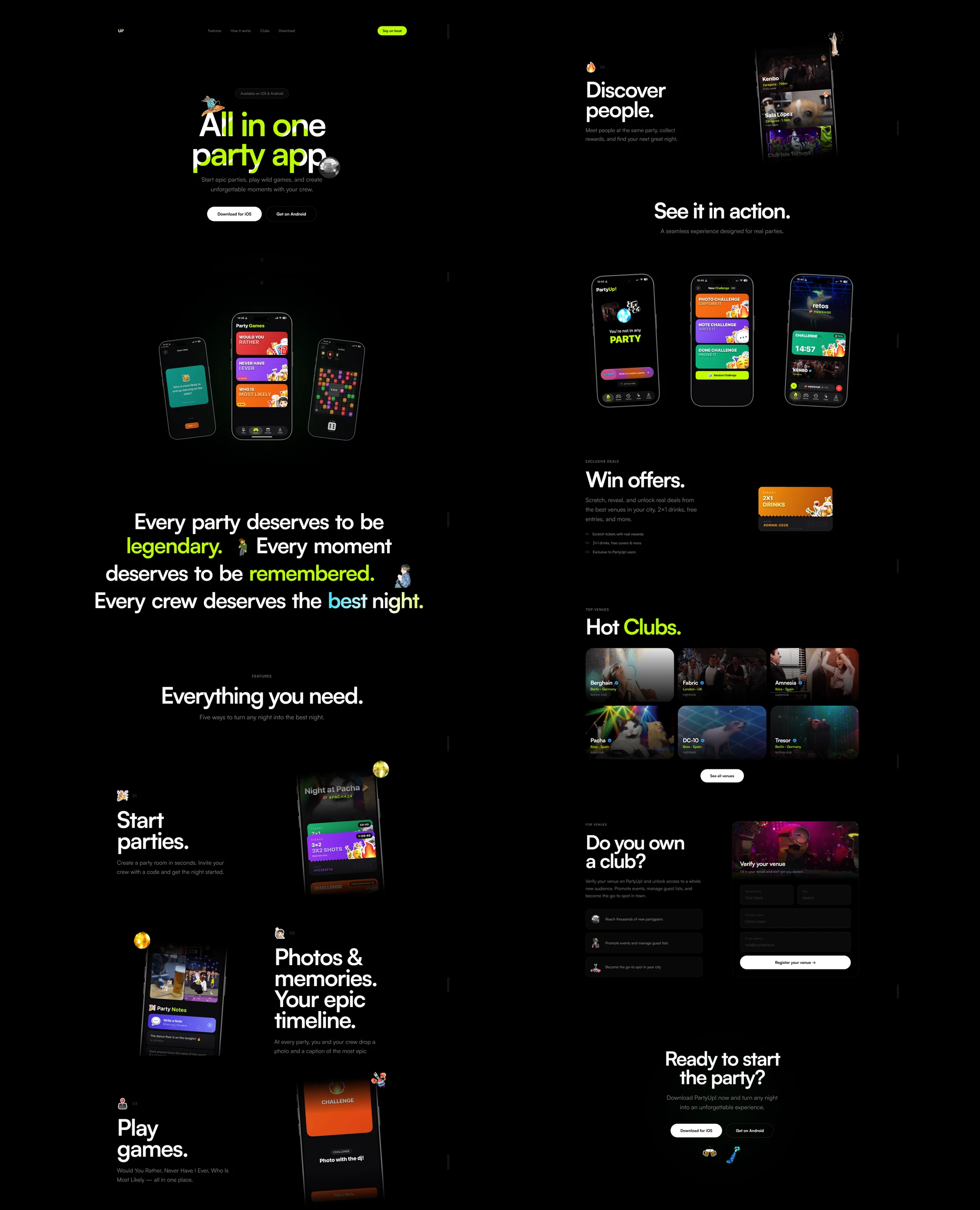 PartyUp! — website 1