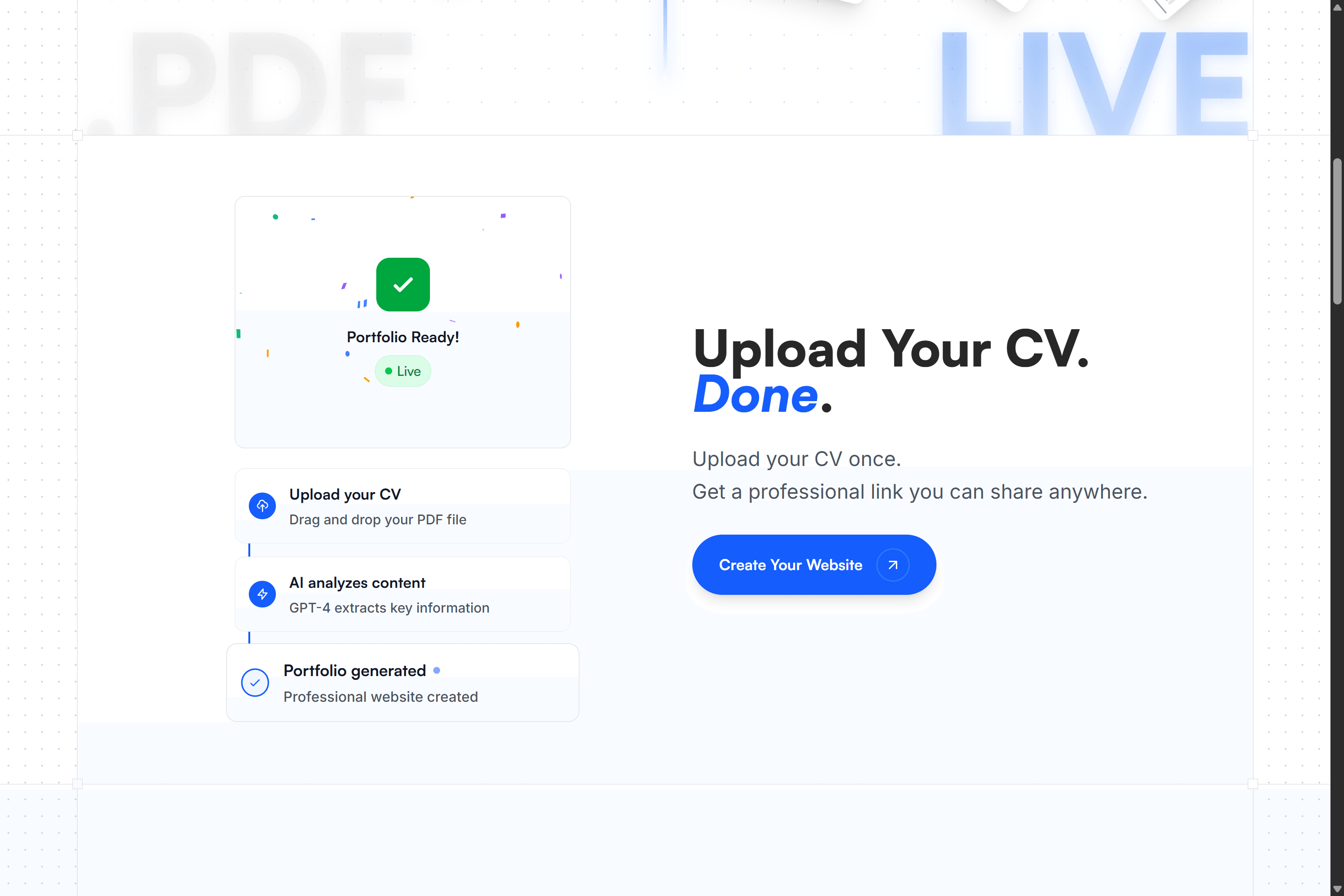 UpFolio — landing 2